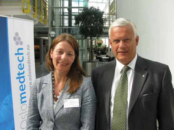 Daglig leder Kathrine Myhre og styreleder Carl Christian Gilhuus-Moe i Oslo Medtech opplever godt tilsig av nye medlemsbedrifter.  Foto: Magne Otterdal
